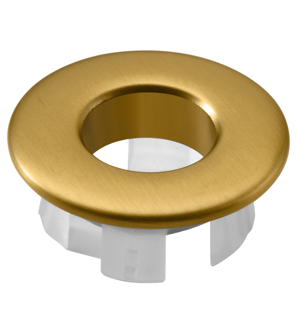 Embellecedor  rebosadero lavabo oro cepillado