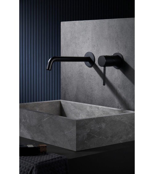 Monomando lavabo empotrado Monza negro mate