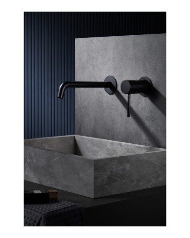 Monomando lavabo empotrado Monza negro mate