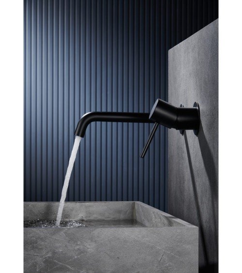 Monomando lavabo empotrado Monza negro mate
