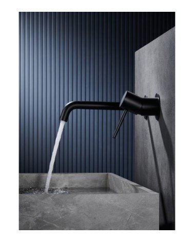 Monomando lavabo empotrado Monza negro mate