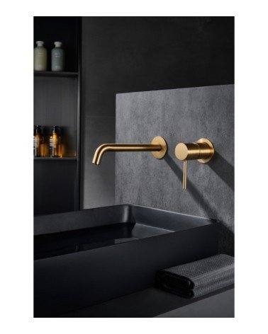 Monomando lavabo empotrado Monza oro cepillado