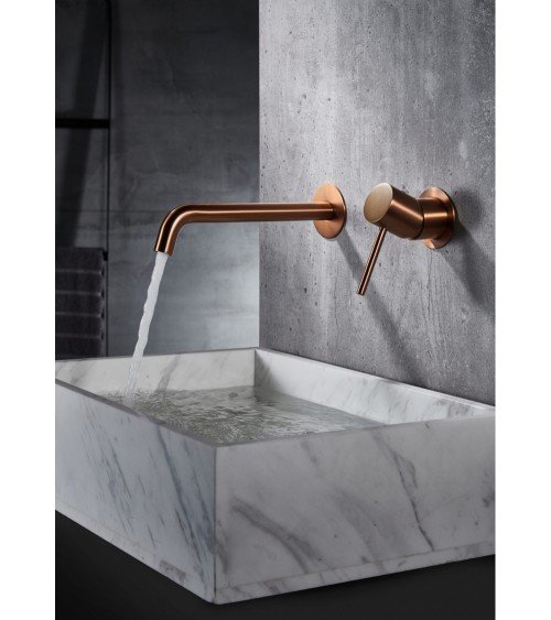 Monomando lavabo empotrado Monza oro rosa cepill
