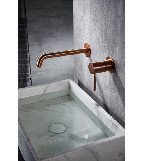 Monomando lavabo empotrado Monza oro rosa cepill
