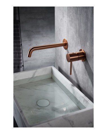 Monomando lavabo empotrado Monza oro rosa cepill