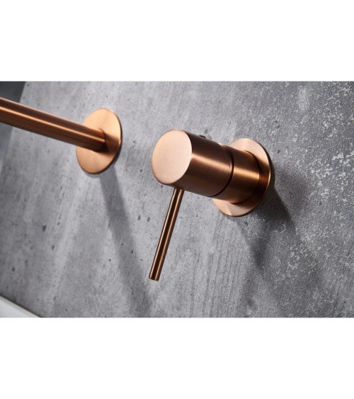 Monomando lavabo empotrado Monza oro rosa cepill