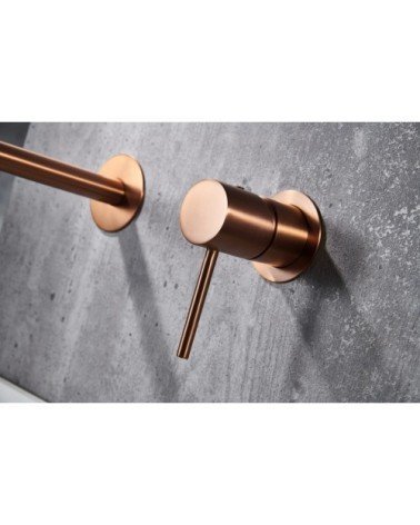 Monomando lavabo empotrado Monza oro rosa cepill