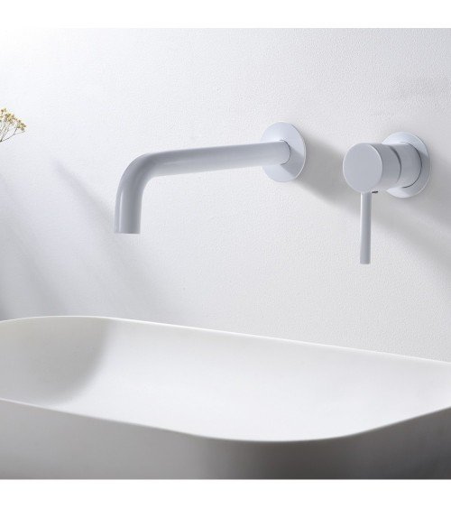 Monomando lavabo empotrado  Etna blanco mate