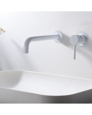 Monomando lavabo empotrado  Etna blanco mate