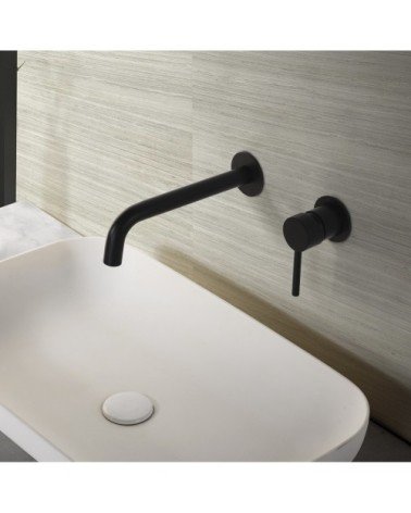 Monomando lavabo empotrado  Etna negro mate