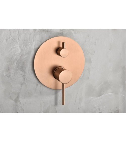 Conjunto ducha monomando empotrado Monza oro rosa cepillado
