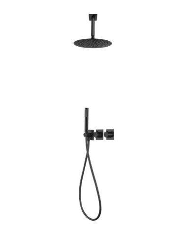 Conjunto ducha termostatico empotrado Nepal negro