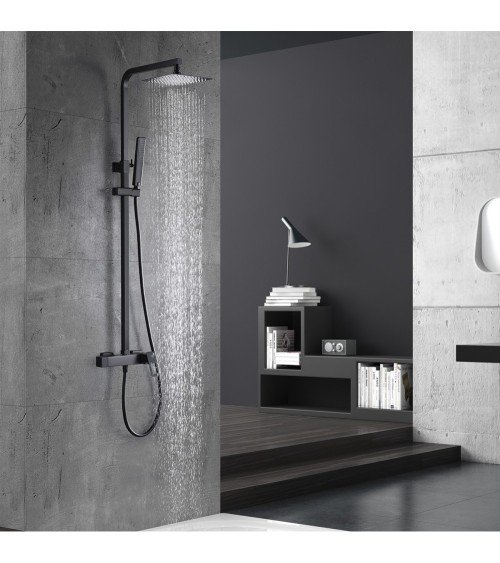 Conjunto de ducha monomando  Suecia negro mate