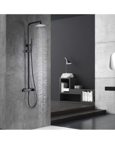 Conjunto de ducha monomando  Suecia negro mate