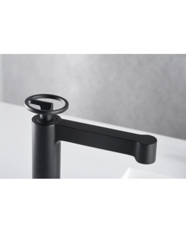 Monomando lavabo Olimpo negro mate