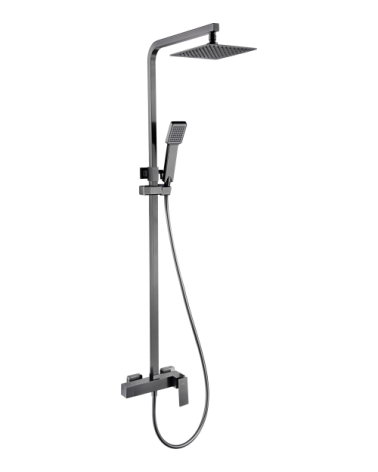 Conjunto ducha monomando Pisa black gun metal