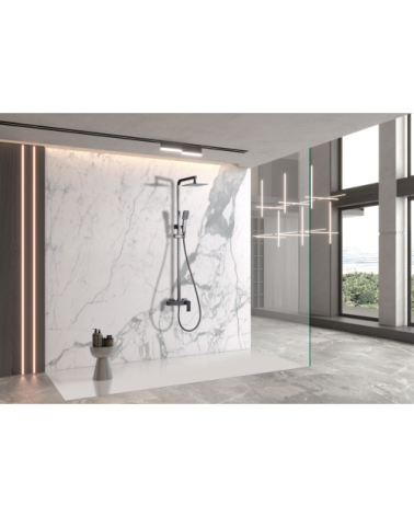 Conjunto ducha monomando Pisa black gun metal