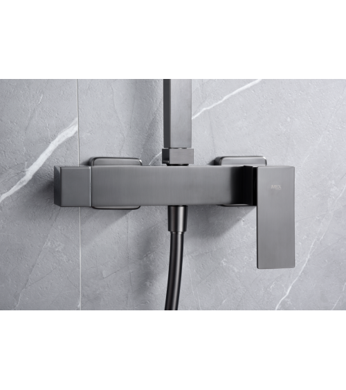 Conjunto ducha monomando Pisa black gun metal