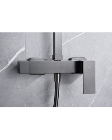 Conjunto ducha monomando Pisa black gun metal