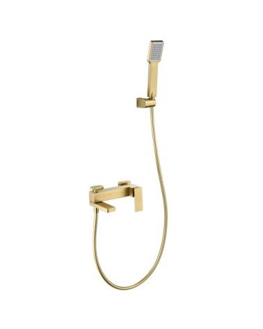 Kit baño / ducha monomando Pisa oro cepillado