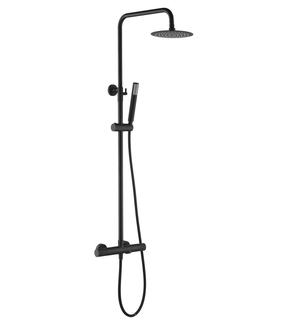 Conjunto de bañera termostático  Line negro mate